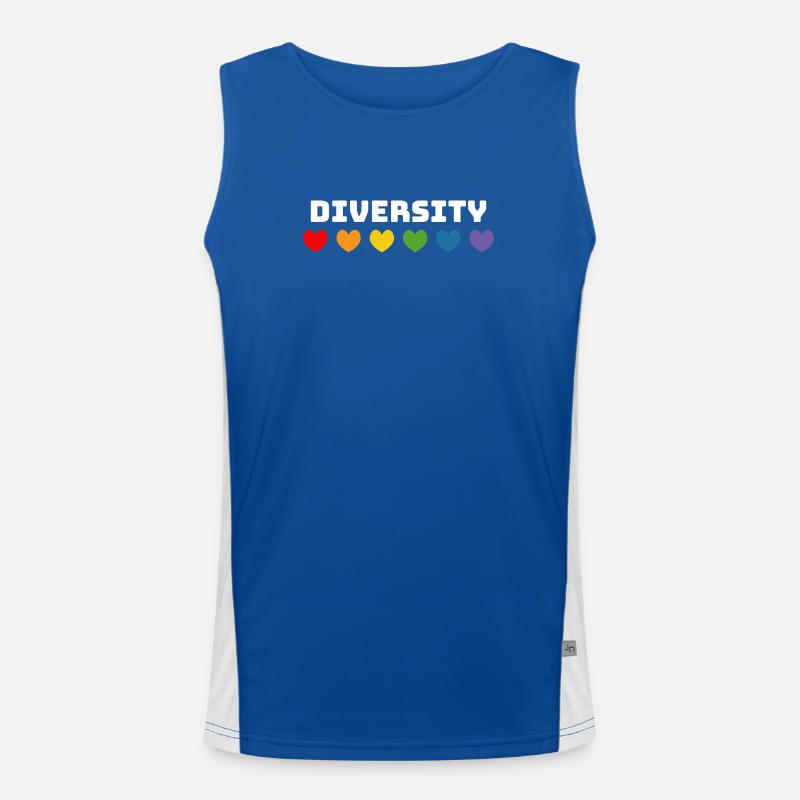 Rainbow Hearts LGBT lgbtqi queer Diversité Débardeur respirant contrasté Homme 