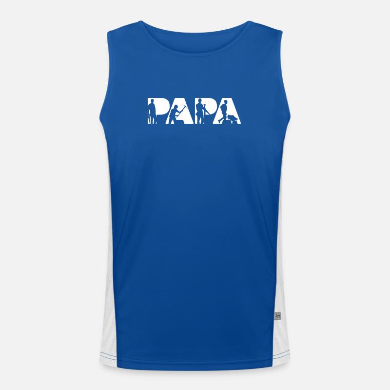 Construction Laborer Papa Proud Builder Dad Men's Functional Contrast Tank Top 