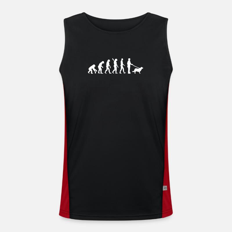 Evolution to Dog Walker - Men's Functional Contrast Tank Top  - black/red