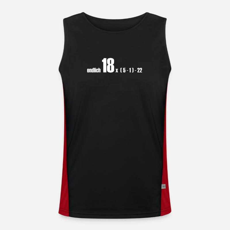 endlich 18 oder doch 50? - Funktionelles Kontrast-Tank Top für Männer - Schwarz/Rot