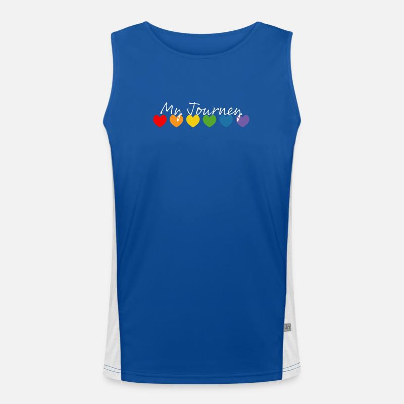 Regenbogenherzchen my journey weiss Funktionelles Kontrast-Tank Top für Männer 