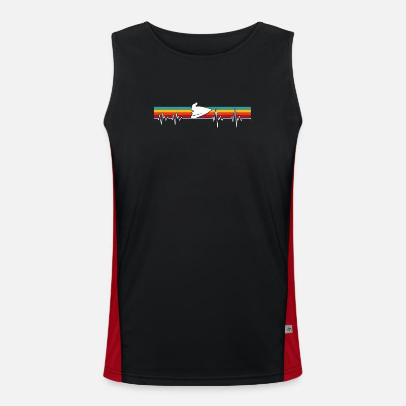 Sole Pulse on Retro Stripes - Men's Functional Contrast Tank Top  - black/red