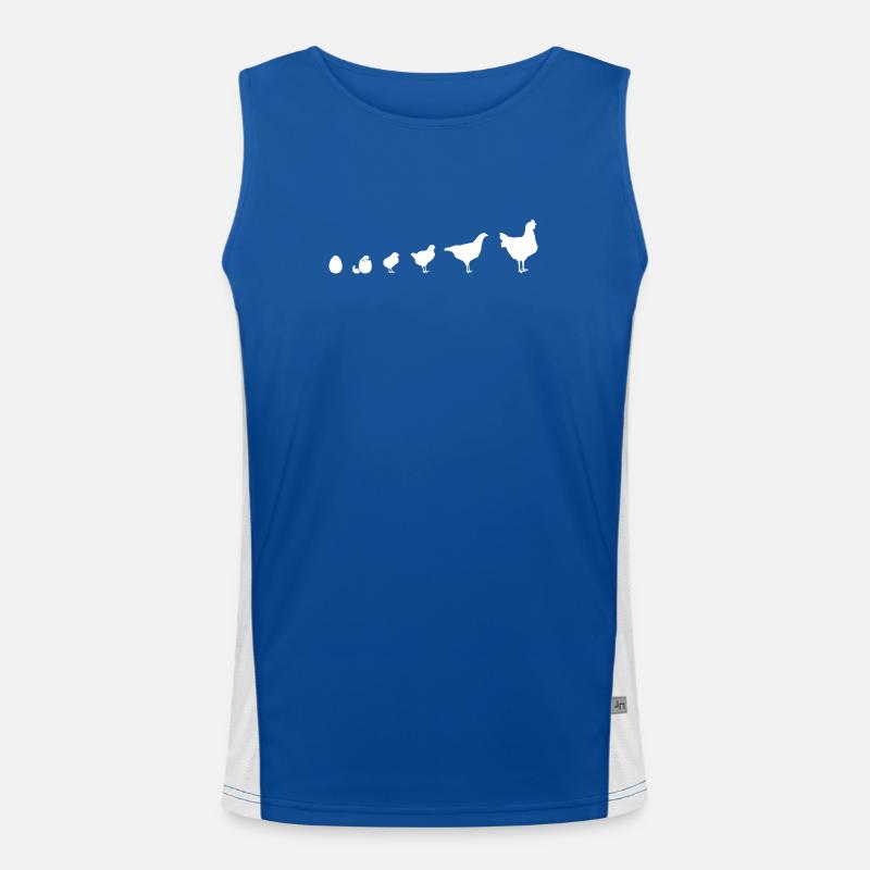 Schnappschuss Küken Familie, Huhn, Evolution,  Funktionelles Kontrast-Tank Top für Männer 