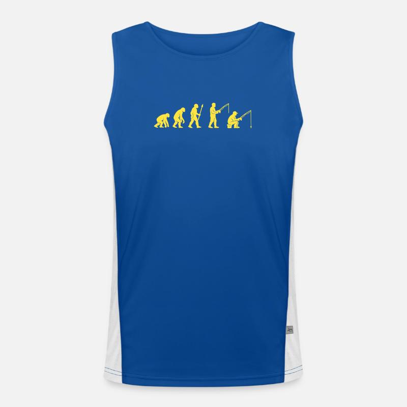 Fischereievolution Pfad Design Funktionelles Kontrast-Tank Top für Männer 