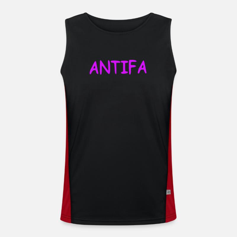 Antifa - lilac - Men's Functional Contrast Tank Top  - black/red