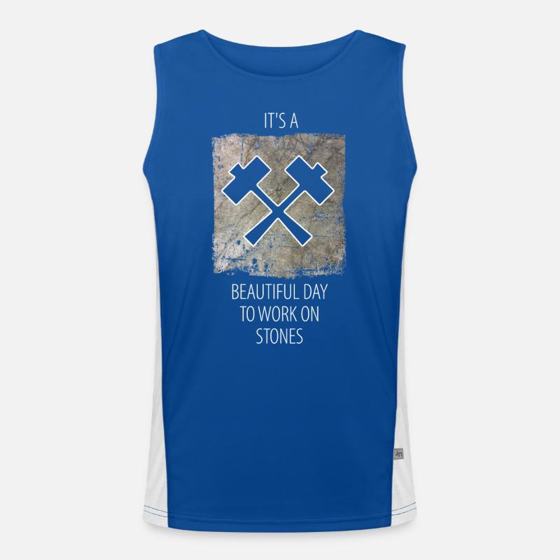 Steinmetz Steinbildhauer Spruch Funktionelles Kontrast-Tank Top für Männer 