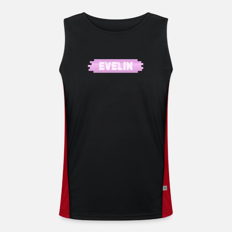 Gift for Evelin - Men's Functional Contrast Tank Top  - black/red