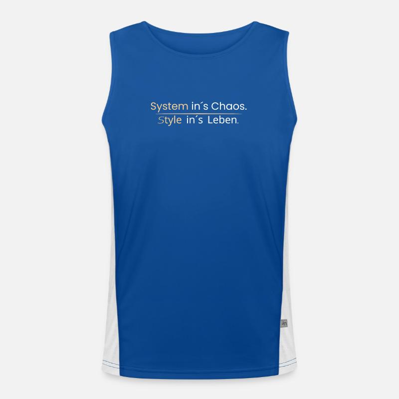 Systemins Chaos. Style ins Leben Funktionelles Kontrast-Tank Top für Männer 