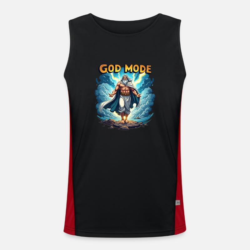 God Mode - Zeus in the Clouds Men's Functional Contrast Tank Top 