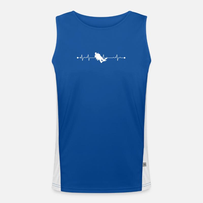 Pulslinien-Silhouette Funktionelles Kontrast-Tank Top für Männer 