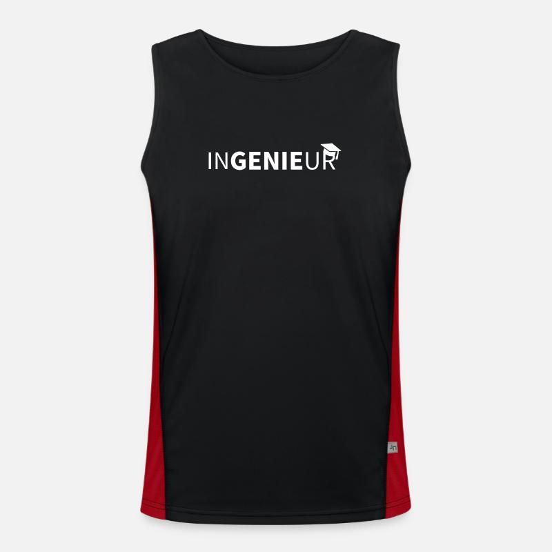 ENGINEERING Bachelor 2022 - Men's Functional Contrast Tank Top  - black/red