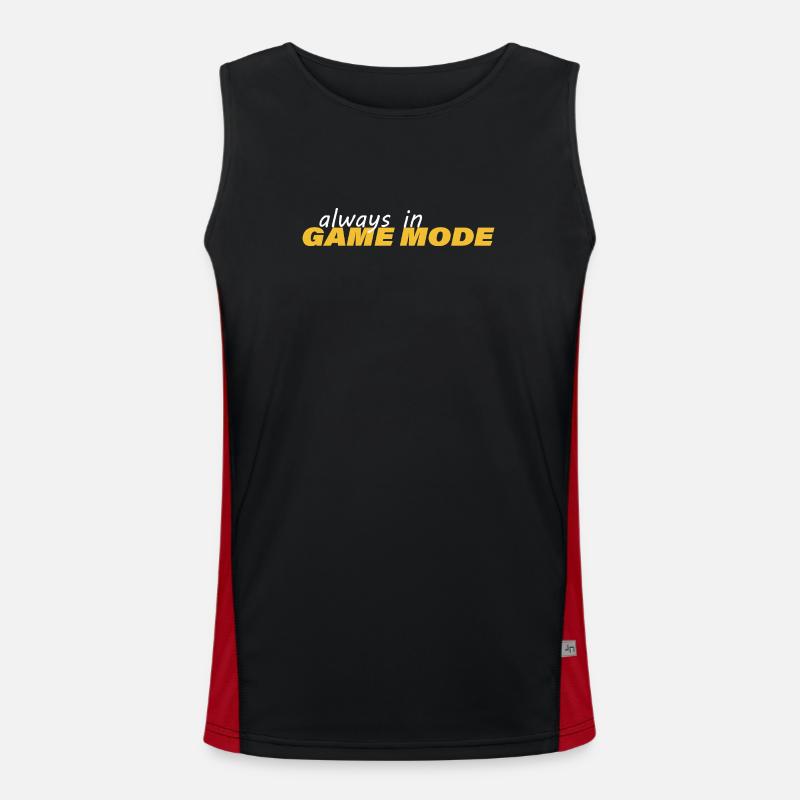 ALWAYS IN GAME MODE - Men's Functional Contrast Tank Top  - black/red