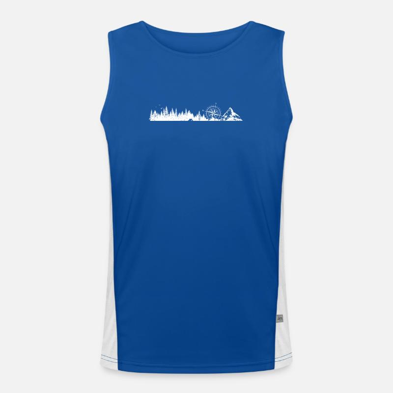 Trail Compass Wälder Funktionelles Kontrast-Tank Top für Männer 