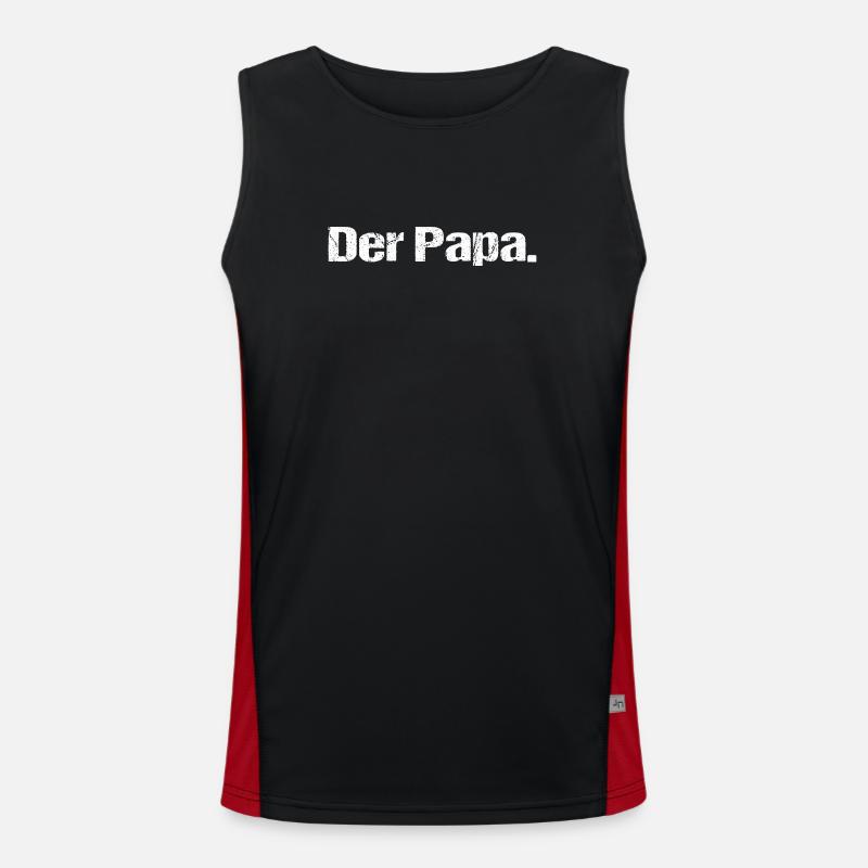 Dad Father Gift - Men's Functional Contrast Tank Top  - black/red