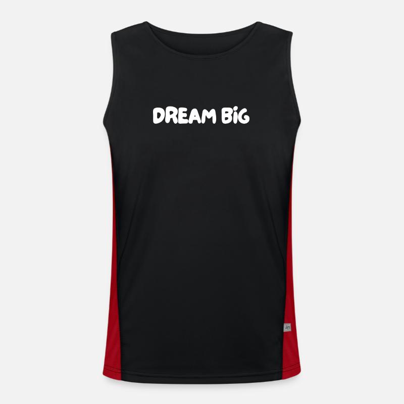Dream big - Men's Functional Contrast Tank Top - black/red
