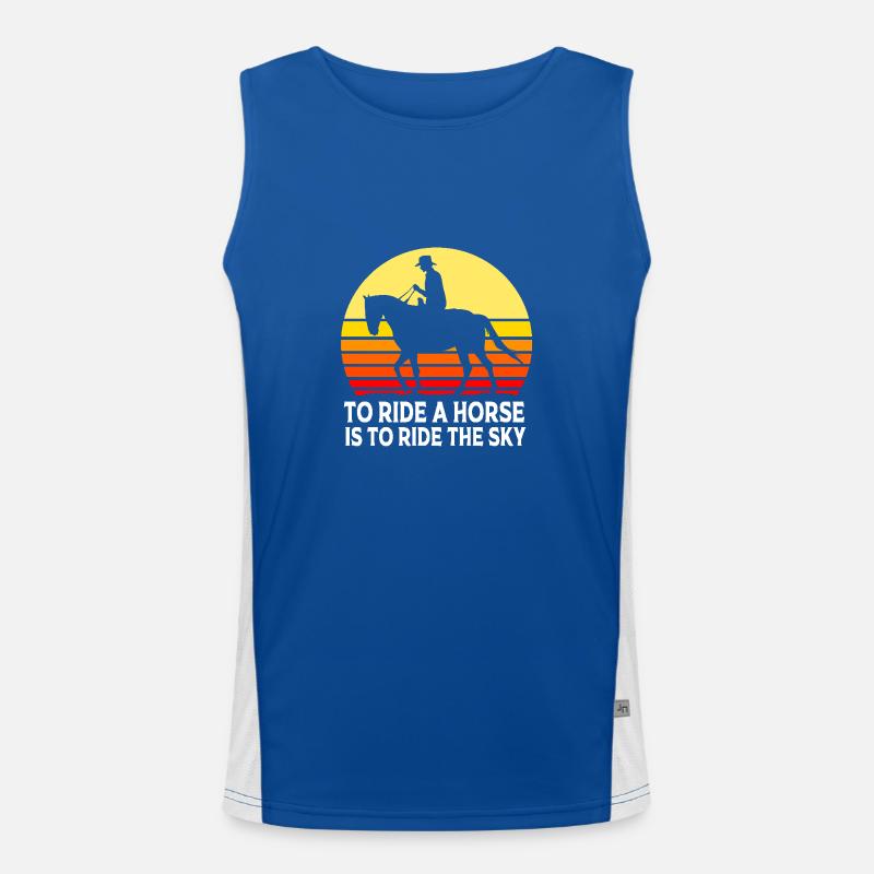 Springreiten Springpferd Funktionelles Kontrast-Tank Top für Männer 