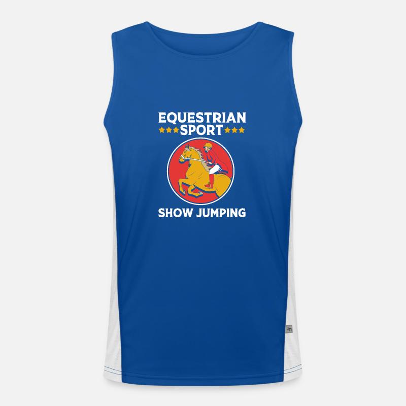 Springreiten Springpferd Funktionelles Kontrast-Tank Top für Männer 
