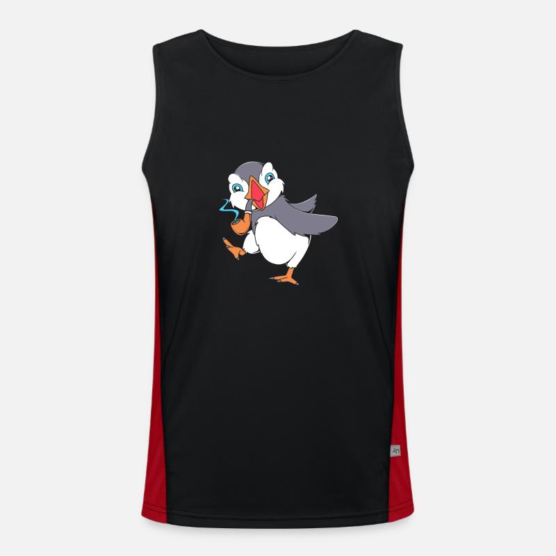 Papageientaucher Puffin - Men's Functional Contrast Tank Top  - black/red
