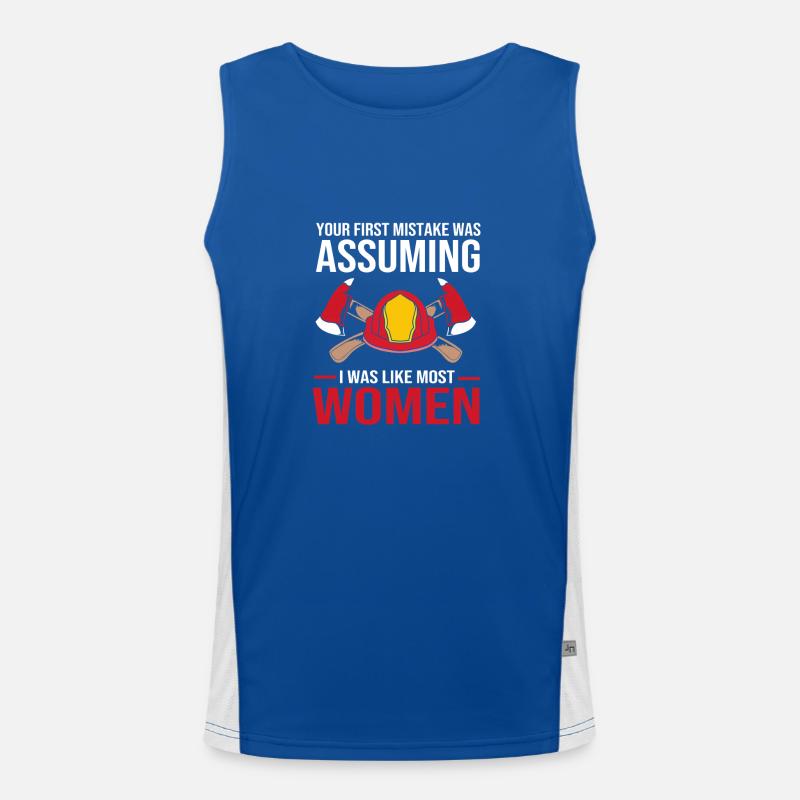 Firefighter Fire Brigade Men's Functional Contrast Tank Top 