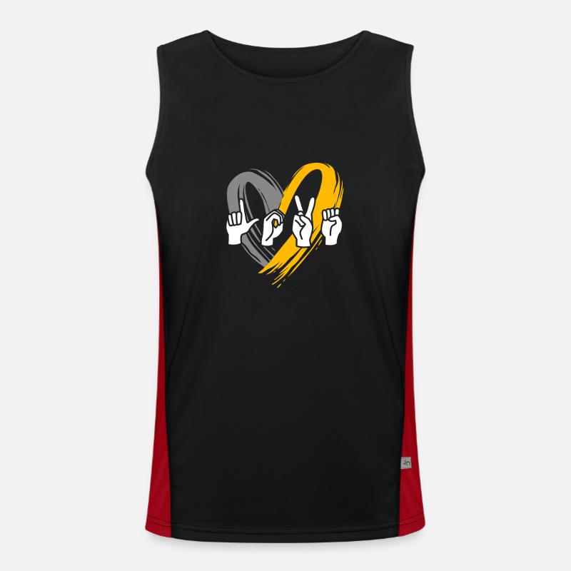 Deaf Deaf Deaf Sign Language - Men's Functional Contrast Tank Top  - black/red