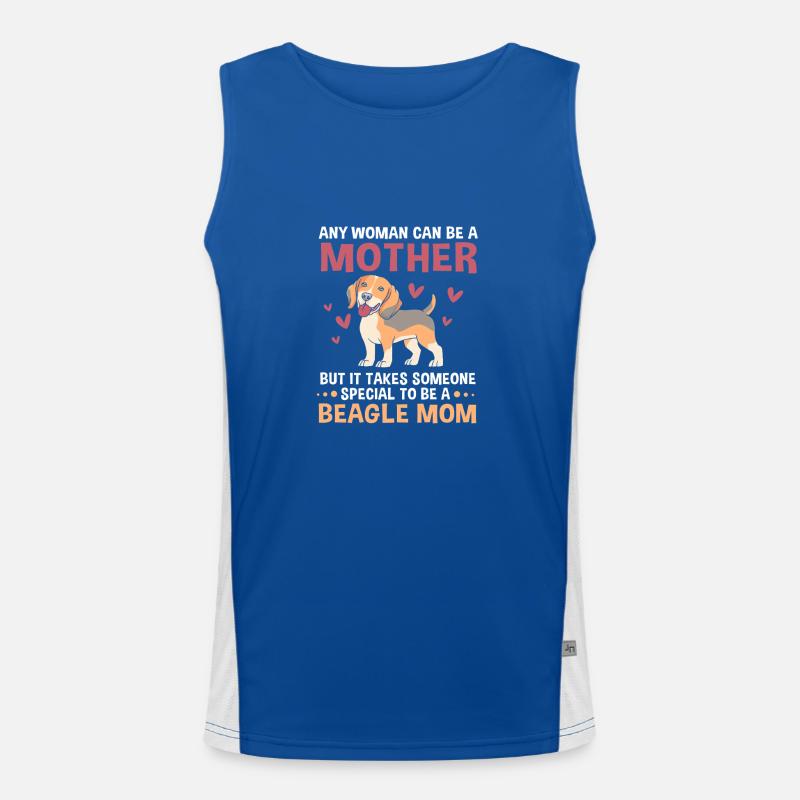 Beagle Mama Mutter Hundemama Funktionelles Kontrast-Tank Top für Männer 