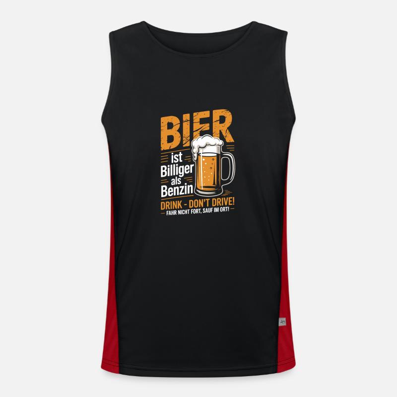 Design de bière amusant Débardeur respirant contrasté Homme 