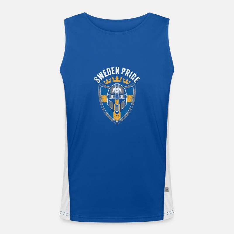 Sweden Pride Funktionelles Kontrast-Tank Top für Männer 
