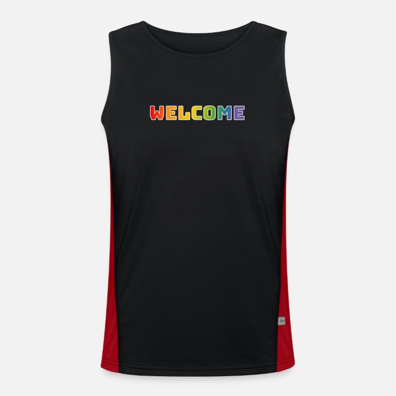 Rainbow welcome white - Men's Functional Contrast Tank Top  - black/red