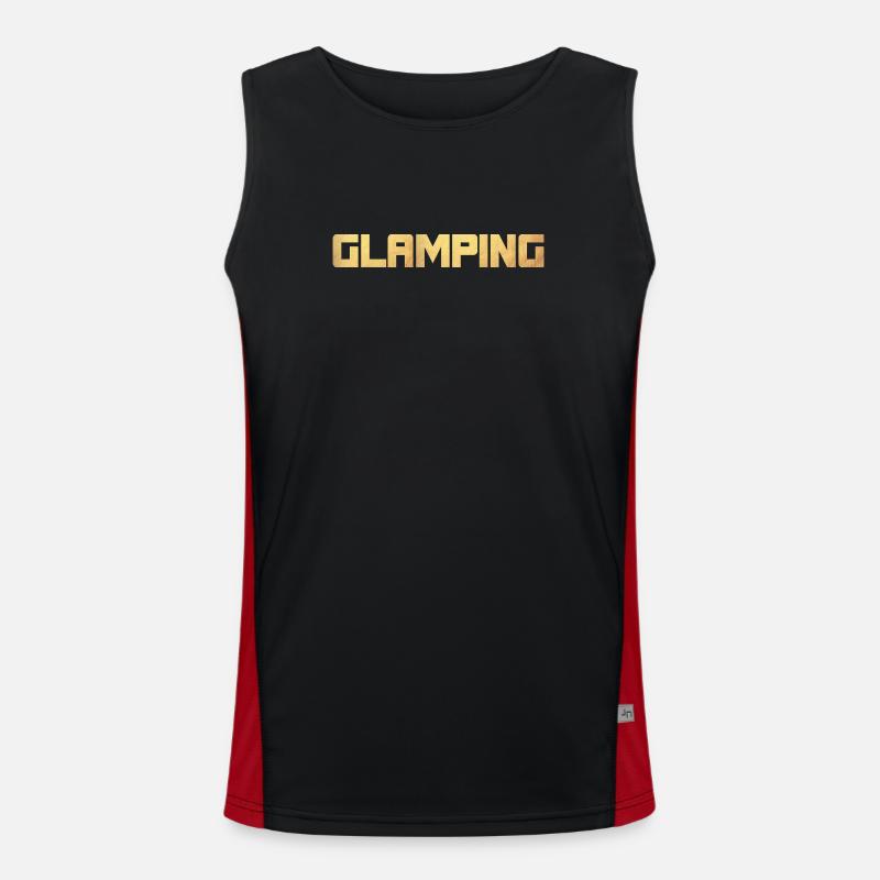 Glamping Gold Luxus Camping Camper Urlaub exklusiv Funktionelles Kontrast-Tank Top für Männer 