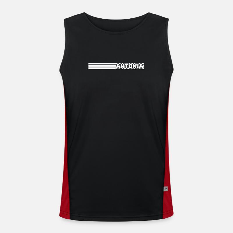 Gift for Anto - Men's Functional Contrast Tank Top  - black/red