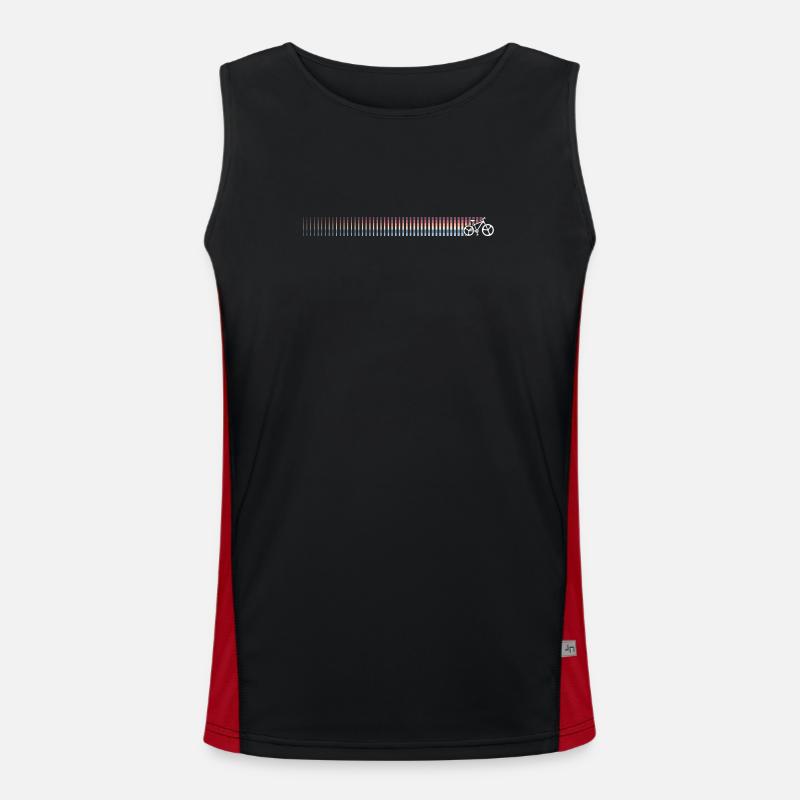 Gradient Barcode Sunset - Men's Functional Contrast Tank Top  - black/red