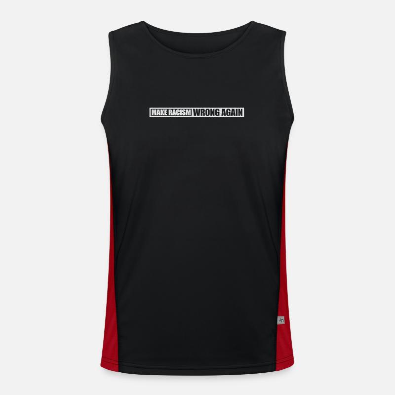 make racism wrong again - Men's Functional Contrast Tank Top  - black/red