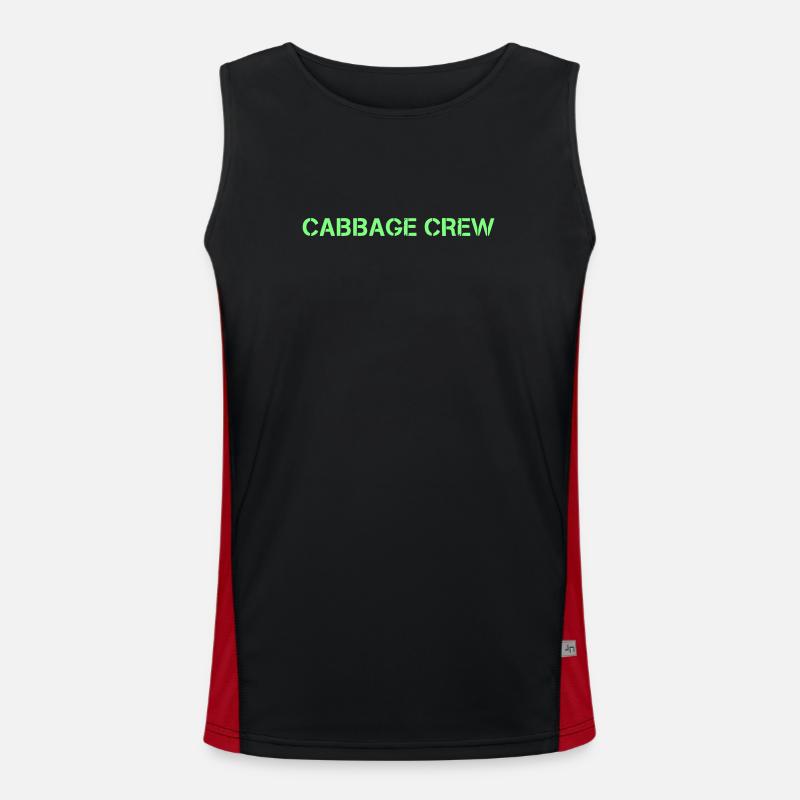 Cabbage Crew Lettering Vegan Men's Functional Contrast Tank Top 