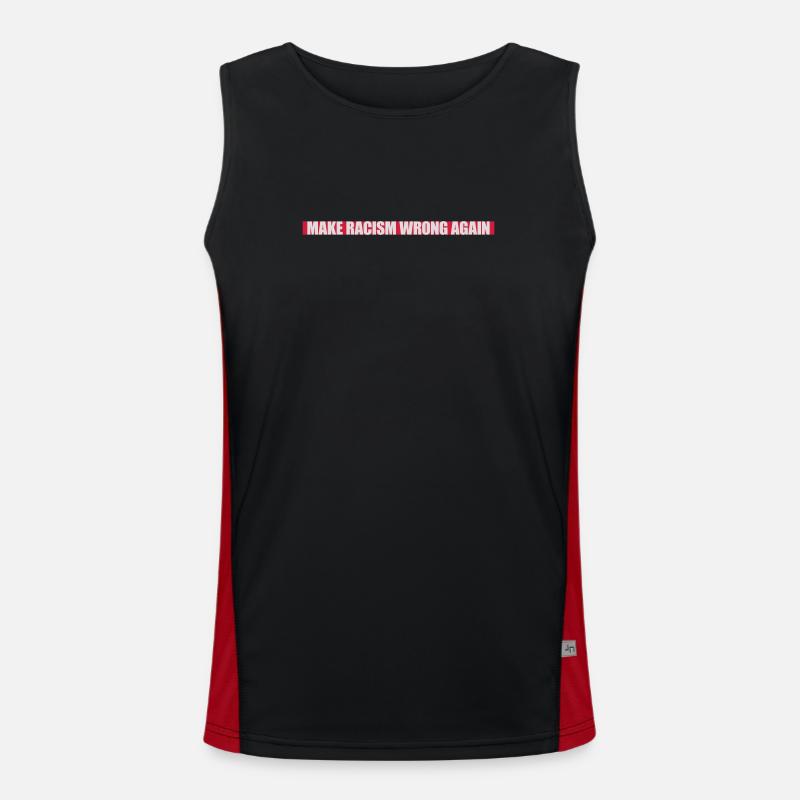 make racism wrong again - Men's Functional Contrast Tank Top  - black/red