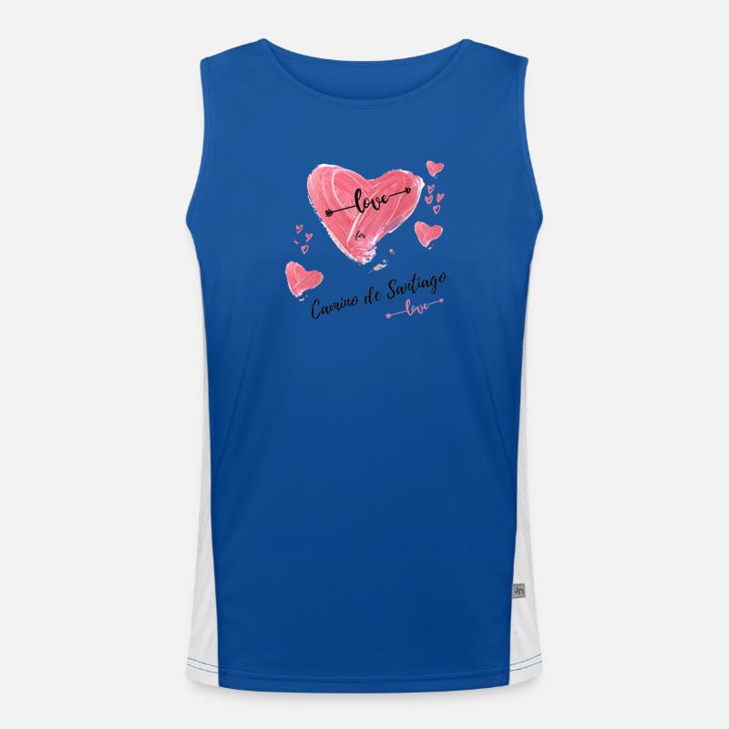 Herz auf dem Jakobsweg Funktionelles Kontrast-Tank Top für Männer 