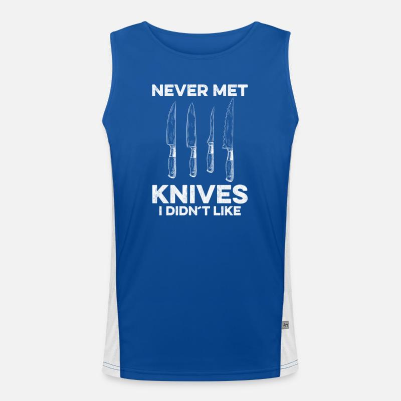Knife Making Messermacher Design Funktionelles Kontrast-Tank Top für Männer 
