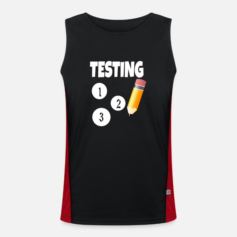 Testing 123 with pencil - Men's Functional Contrast Tank Top  - black/red