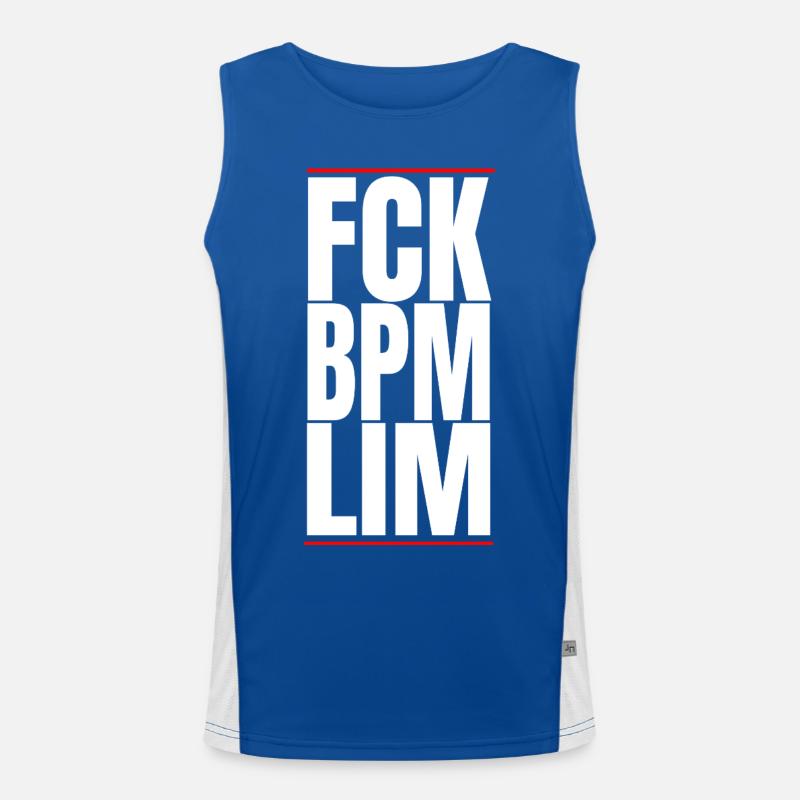 FCK BPM LIM HARD TECHNO NEVER DIES Funktionelles Kontrast-Tank Top für Männer 
