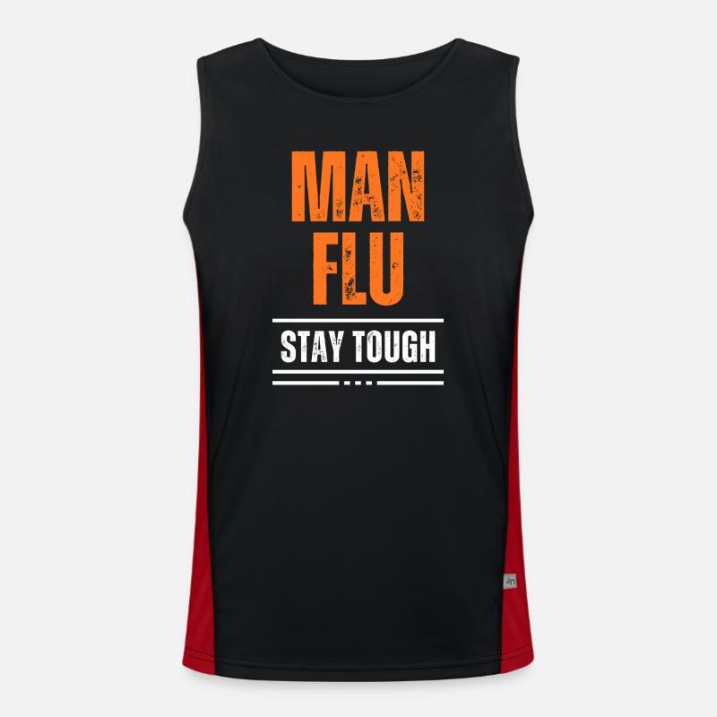 Bold Man Flu Stay Tough Statement Men's Functional Contrast Tank Top 