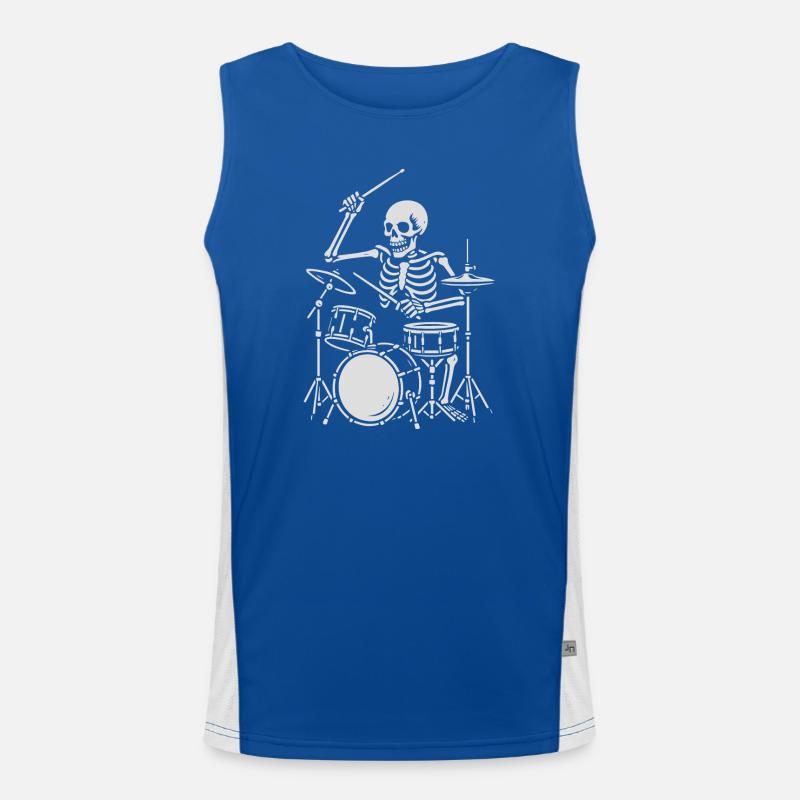 Skeleton Drummer auf der Bühne Funktionelles Kontrast-Tank Top für Männer 