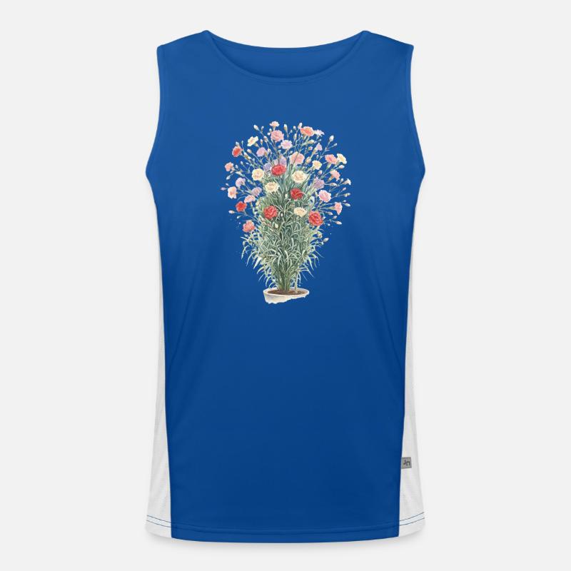 Romantic carnation bouquet Men's Functional Contrast Tank Top 