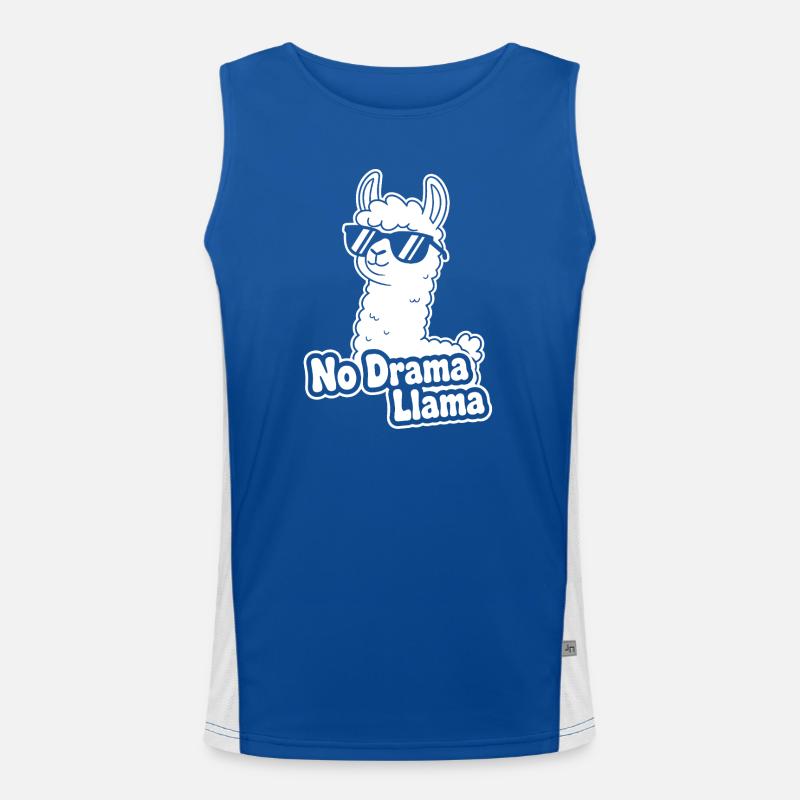 No Drama Llama Sonnenbrille Funktionelles Kontrast-Tank Top für Männer 