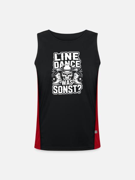 Line Dance What Else Skull - Men's Functional Contrast Tank Top - black/red