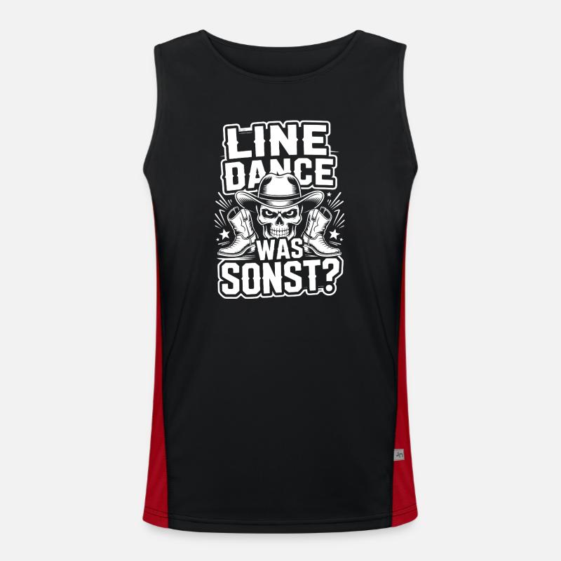 Line Dance What Else Skull - Men's Functional Contrast Tank Top - black/red