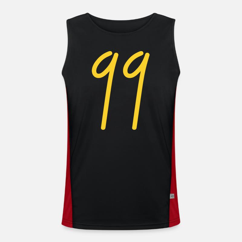 99 - Men's Functional Contrast Tank Top  - black/red