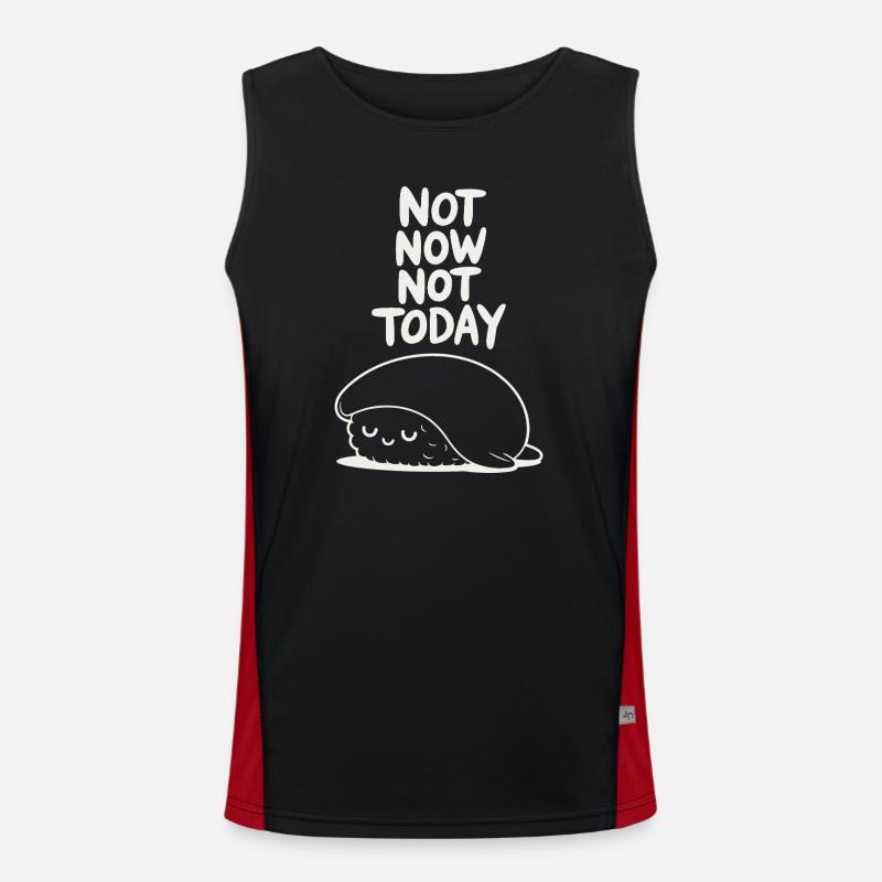 Not Now Not Today Sloth - Men's Functional Contrast Tank Top  - black/red