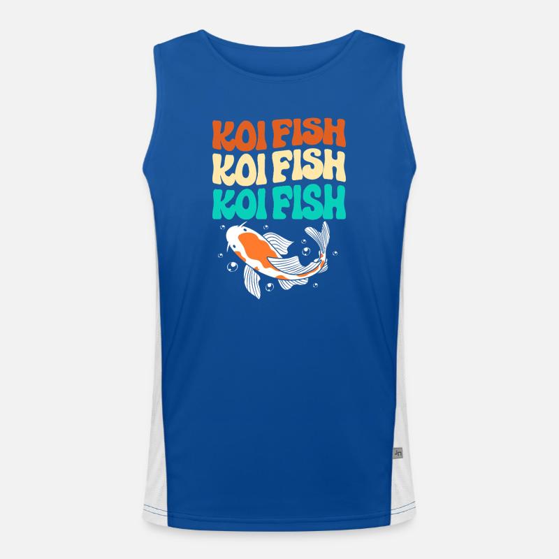 Koi Fish Koi Carp Koi Koi Koi Koi Koi Men's Functional Contrast Tank Top 