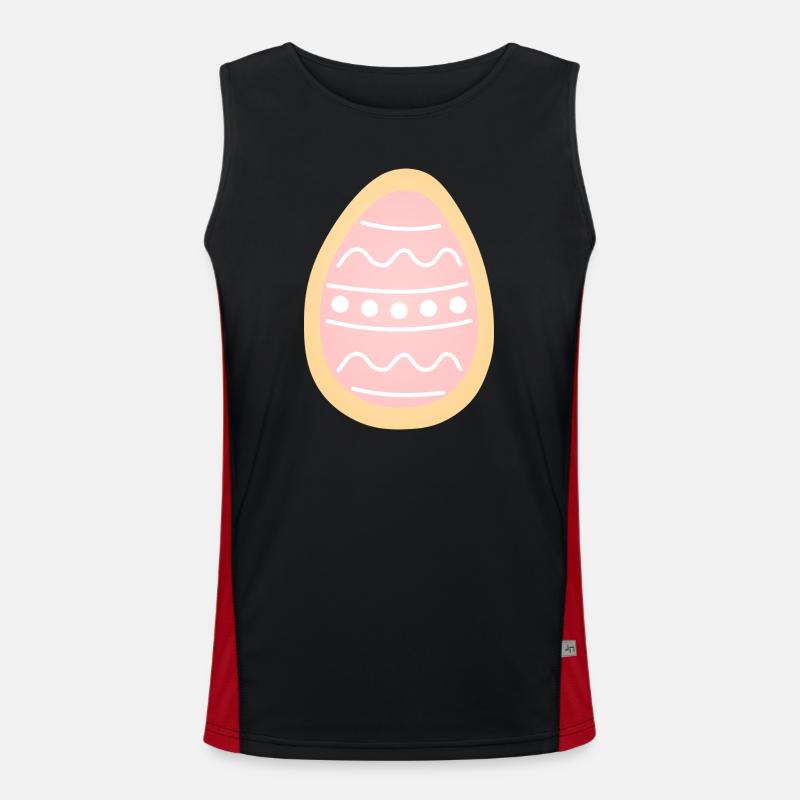 Pastel Easter Egg Cookie - Men's Functional Contrast Tank Top  - black/red