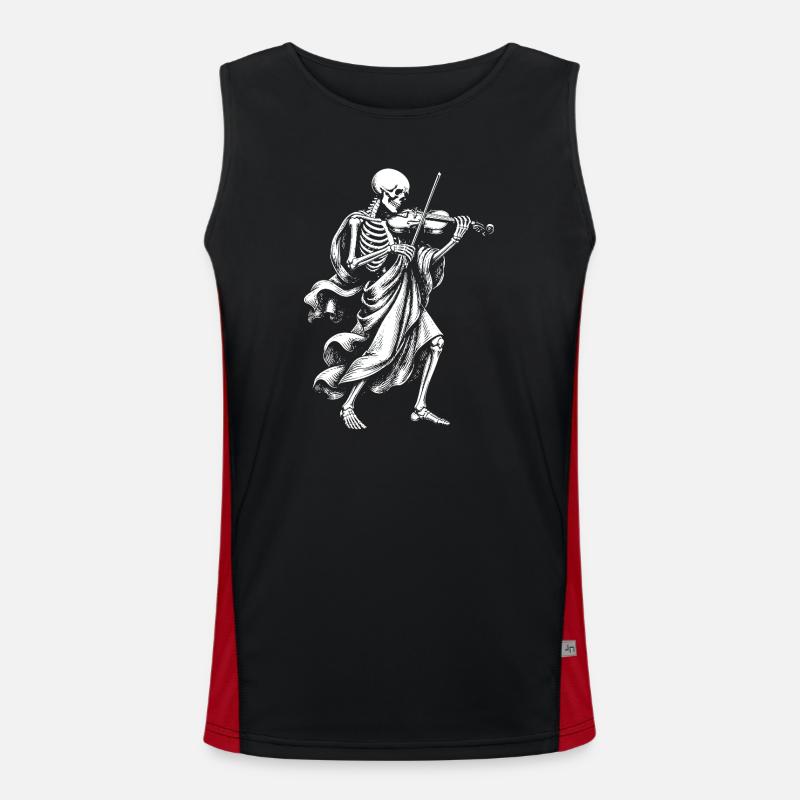 Skeleton Plays Violin - Men's Functional Contrast Tank Top  - black/red
