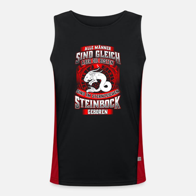 Steinbock Sternzeichen Geburtstag Geburt Funktionelles Kontrast-Tank Top für Männer 